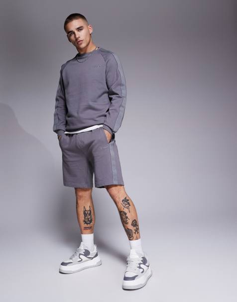 HUGO Bodywear – Sweat-Shorts in Grau mit farblich abgestimmtem Logo - view 1