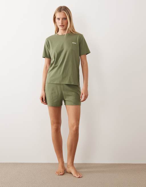 HUGO - Bodywear - T-shirt confort d'ensemble avec taille à logo - Vert foncé, 2 de 4