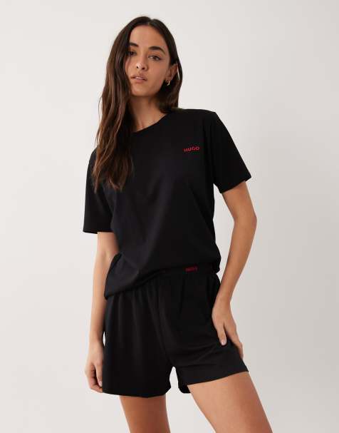 Hugo Bodywear - T-shirt da casa nera con logo in coordinato - view 1