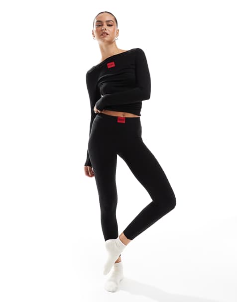 HUGO Bodywear thermal leggings in black - part of a set - view 1