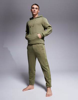 HUGO Bodywear tonal logo sweatpants in dark green - part of a set