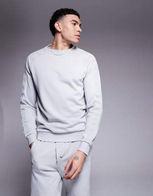 HUGO Bodywear tonal logo sweatshirt in gray - part of a set