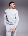 [Hugo Red] HUGO Bodywear tonal logo sweatshirt in grey (part of a set) L Light/pastel grey