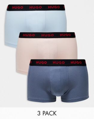 Hugo Bodywear triplet pack trunk in pastel multi
