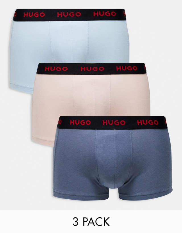 Hugo Red - Hugo Bodywear triplet pack trunk in pastel multi