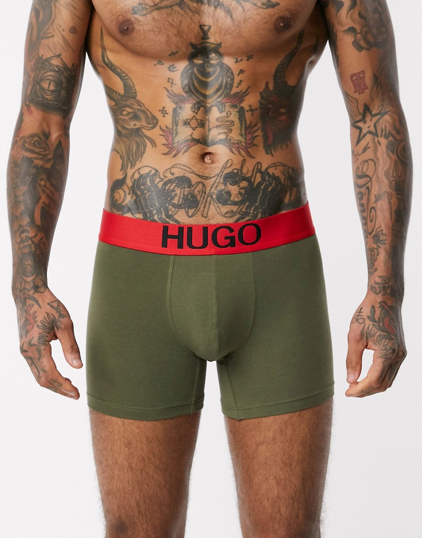HUGO bodywear x Liam Payne - Boxershort met logo in kaki-Groen