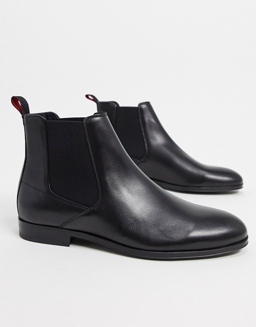 HUGO Boheme leather chelsea boots in black