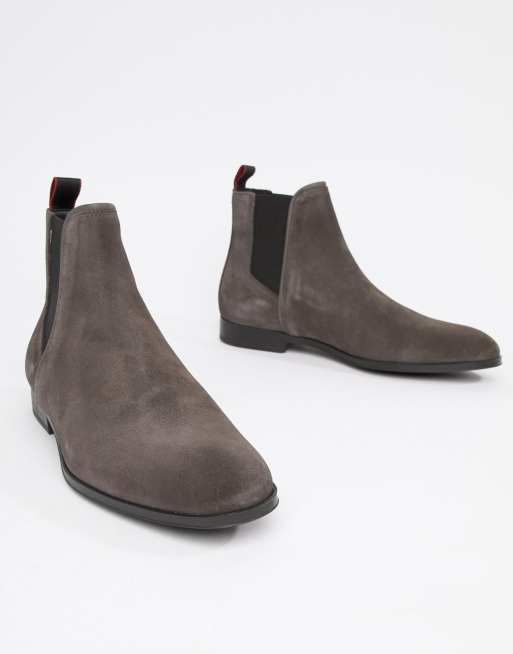 HUGO Boheme suede chelsea boots in grey