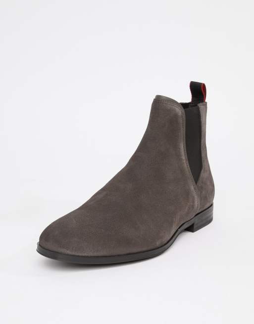 HUGO Boheme suede chelsea boots in grey