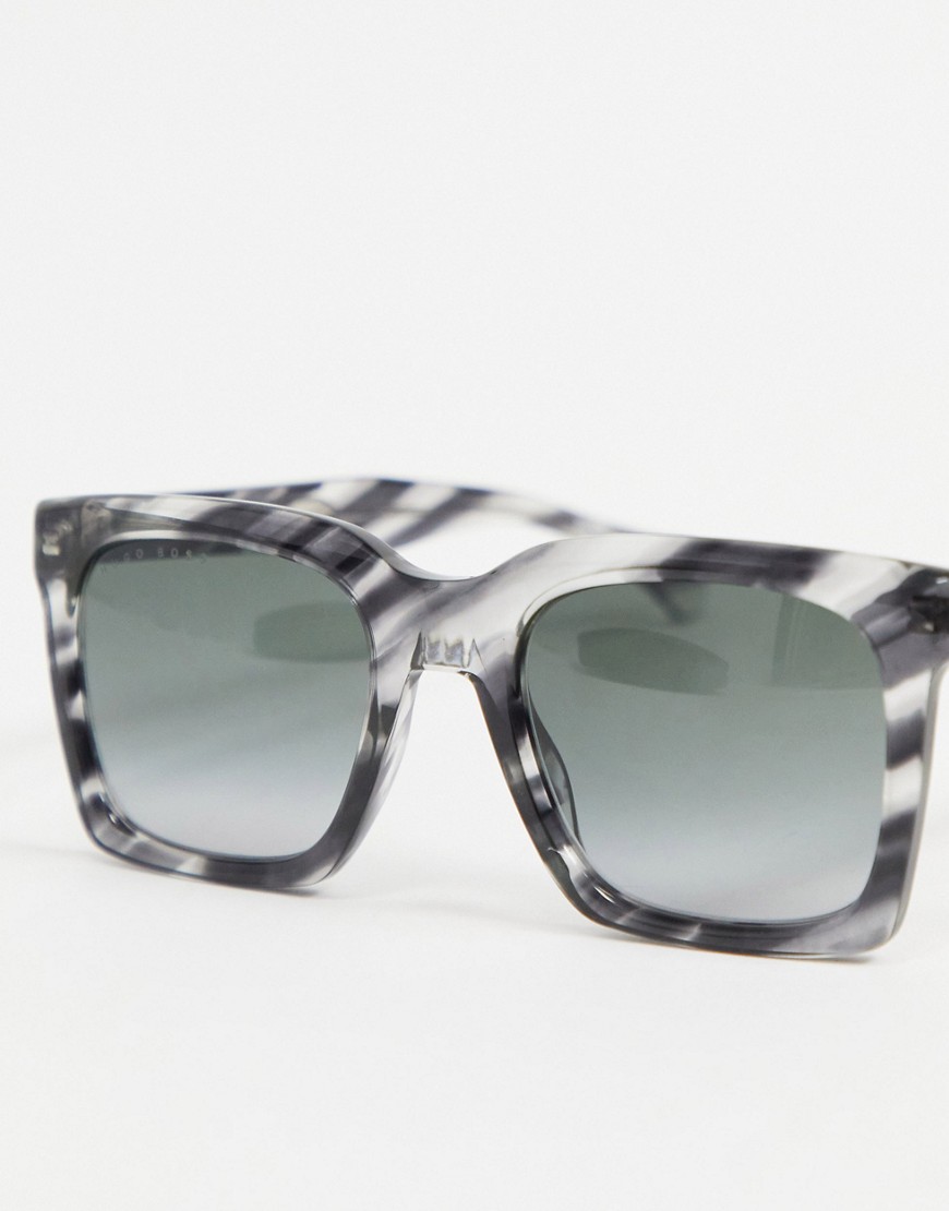 Hugo Boss 1098/S patterned square lens sunglasses-Black