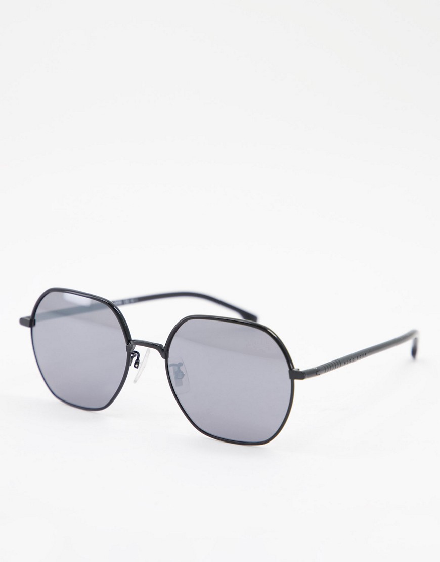 Hugo Boss - 1107/F/S - Solbriller med runde linser-Sølv