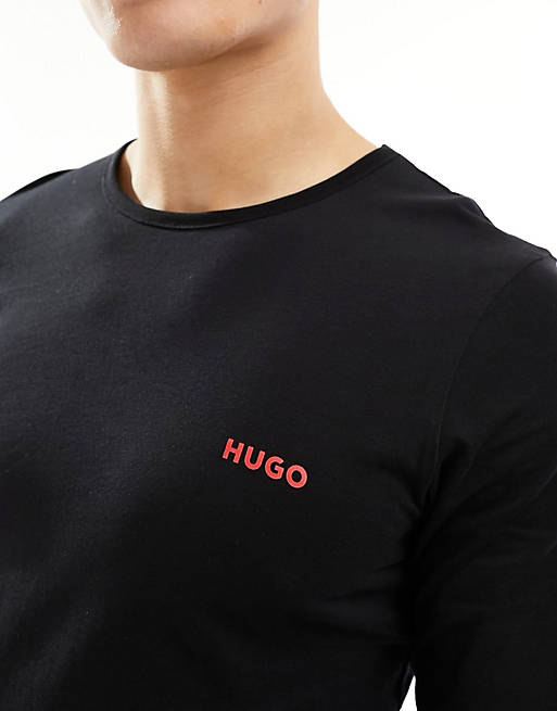 Hugo Boss 3 pack long sleeve t-shirts in black | ASOS