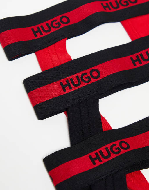 Hugo Boss – 3er-Pack Jockstraps in Schwarz und Rot, 2 von 4