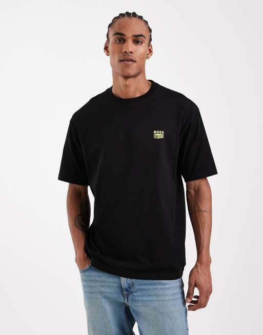 Hugo Boss - Afslappet sort T-shirt med grafisk print, 3 af 5