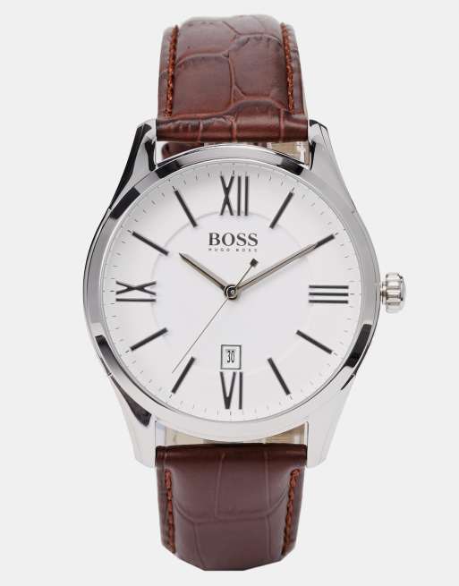 Hugo Boss Ambassador Brown Leather Strap Watch 1513021 ASOS