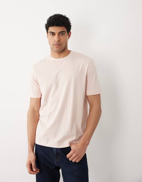 HUGO BOSS – Baumwoll-T-Shirt in Rosa mit Kontrast-Logo - view 1