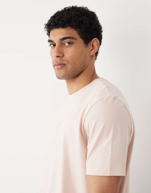 HUGO BOSS – Baumwoll-T-Shirt in Rosa mit Kontrast-Logo, 4 von 5