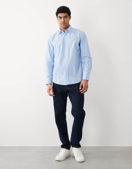 Hugo Boss – Blå bomullsskjorta i regular fit med långa ärmar och knäppning, 2 av 5