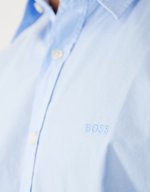 Hugo Boss – Blå bomullsskjorta i regular fit med långa ärmar och knäppning, 4 av 5