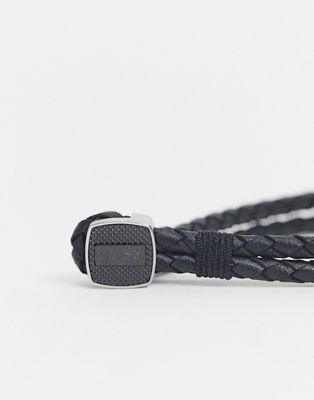 Hugo Boss braided leather bracelet in 