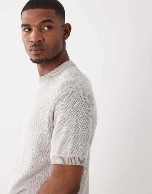 Hugo Boss - Camiseta gris de corte estándar y manga corta de punto, 4 de 5