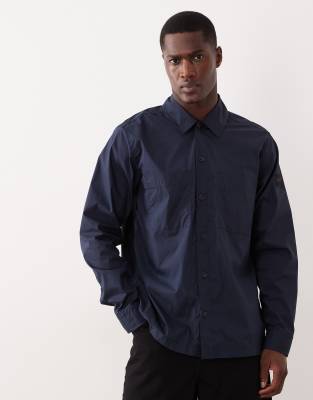 Hugo Boss - Chemise boutonnée à manches longues - Bleu foncé