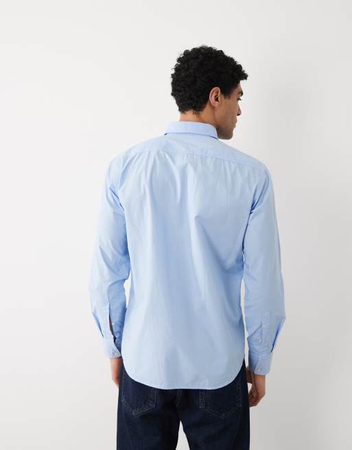 Hugo BOSS - Chemise boutonnée classique à manches longues en coton mélangé - Bleu, 5 de 5