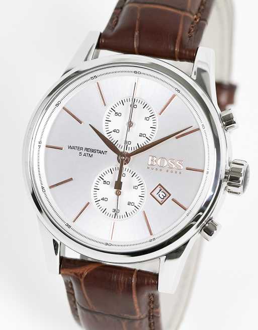 Hugo boss genuine leather hot sale watch