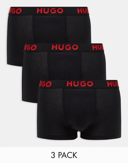 Hugo Boss - Confezione da 3 boxer aderenti neri