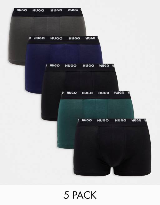 Hugo Boss - Confezione da 5 boxer aderenti multicolore