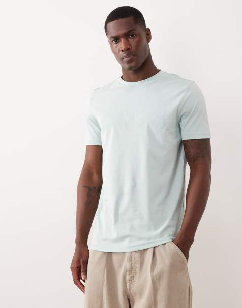 Hugo Boss cotton jersey t-shirt with logo print in light blue