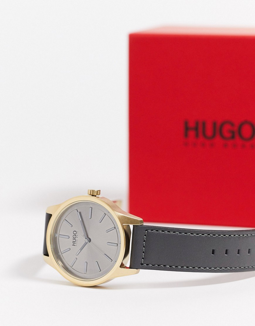 Hugo Boss – Dare – Klocka med grått armband i läder