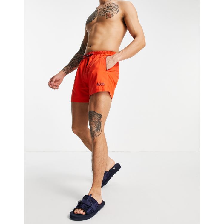 Orange hugo boss store swim shorts