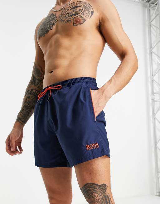 Navy hugo boss swim on sale shorts