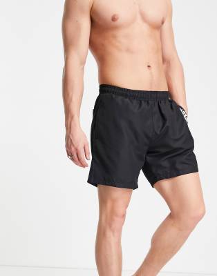 Hugo Boss dolphin swim shorts in black ASOS