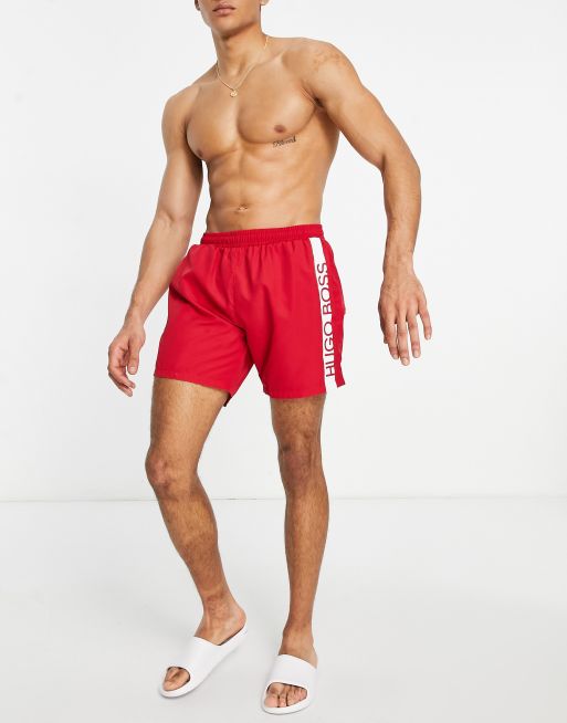 Red hugo shop boss shorts