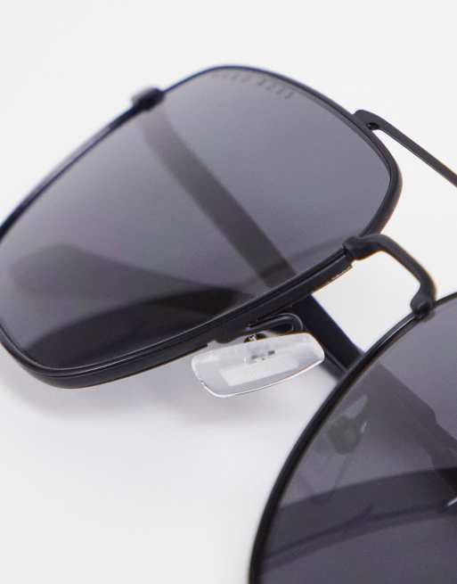 Hugo Boss - Firkantede aviator-solbriller i mat sort, 2 af 4