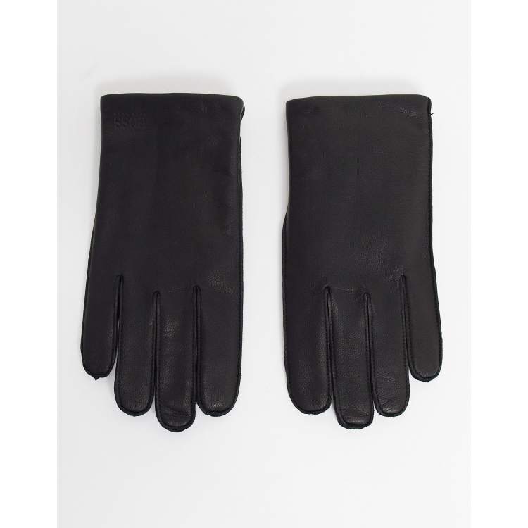 Hugo Boss Gants en cuir Noir ASOS