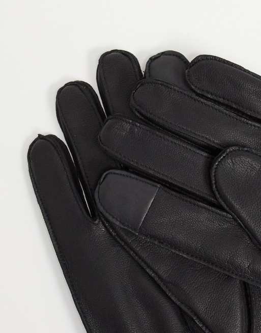 Hugo Boss Gants en cuir Noir