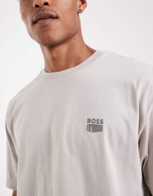 Hugo Boss – Grå, avslappnad t-shirt med tryck, 5 av 5