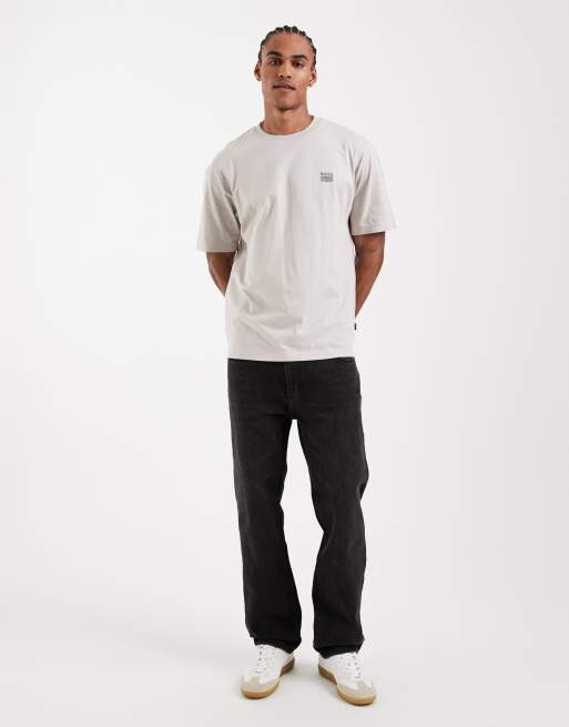HUGO Boss - Grå T-shirt med grafisk print og afslappet pasform, 2 af 5