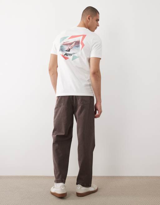 HUGO Boss - Hvid kortærmet T-shirt i regular fit med grafik, 2 af 5