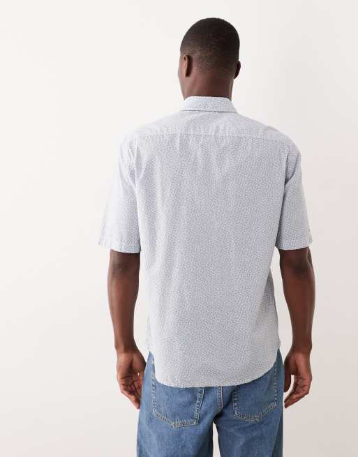 Hugo Boss – Kurzärmliges Hemd in Pastellblau mit Knopfleiste, 3 von 5