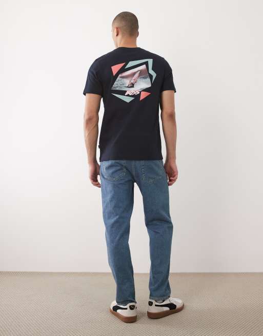 Hugo Boss – Kurzärmliges Regular-Fit- in Dunkelblau mit Grafik, 2 von 5