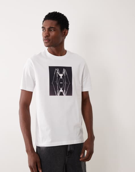 Hugo Boss – Kurzärmliges Regular-Fit- in Weiß mit Grafik - view 1