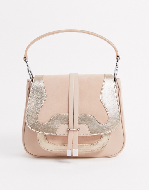 Hugo Boss leather handbag in light beige