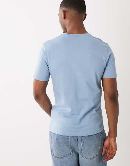 Hugo Boss – Ljusblå t-shirt i regular fit, 5 av 5