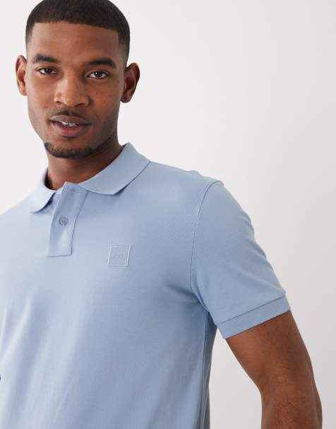Hugo Boss – Ljusgrå pikétröja med smal passform - view 1