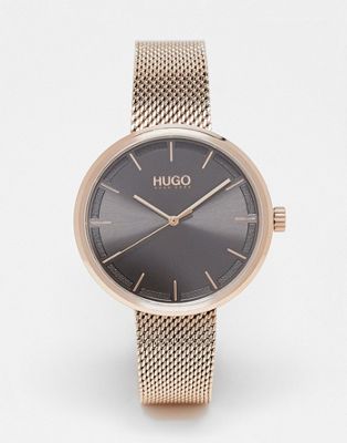 Hugo Boss mesh strap watch in gold - ASOS Price Checker