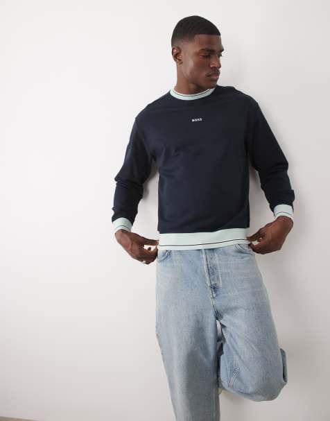 HUGO BOSS - Mørkeblå langærmet sweatshirt - view 1